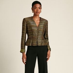 Striped Metallic Blazer